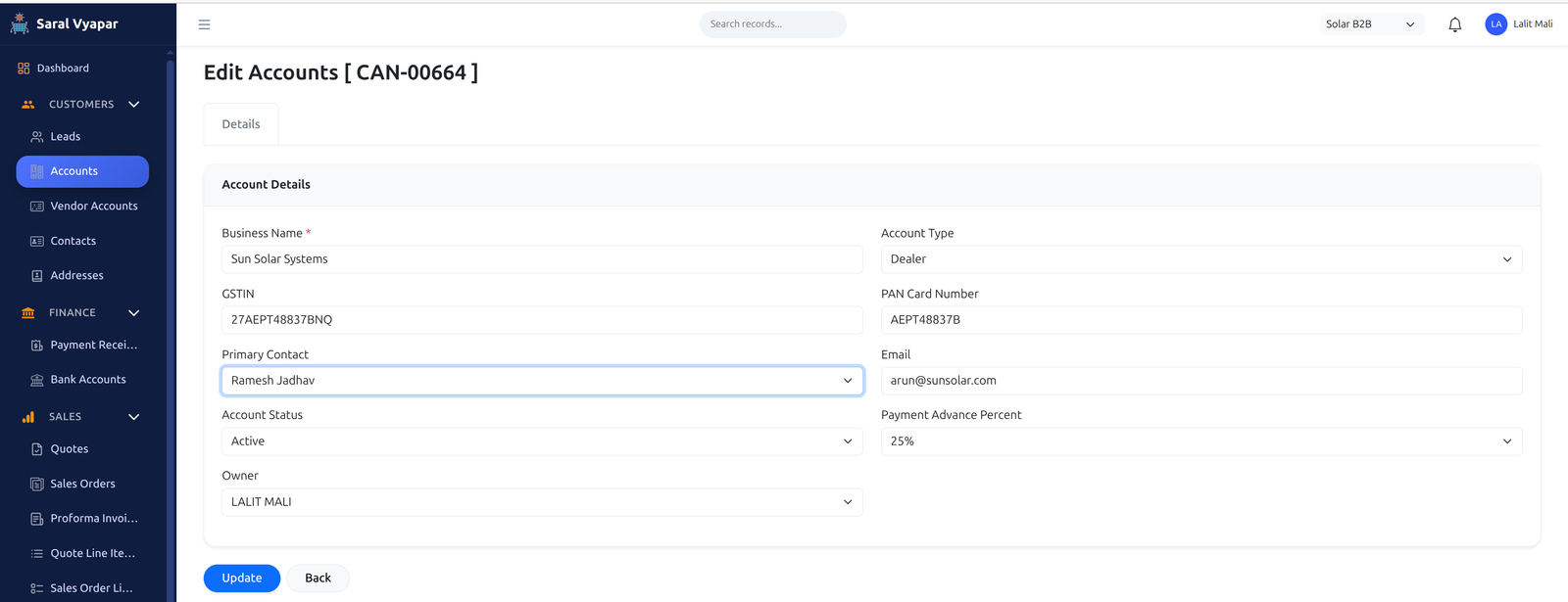 Linking Primary Contact to Account
